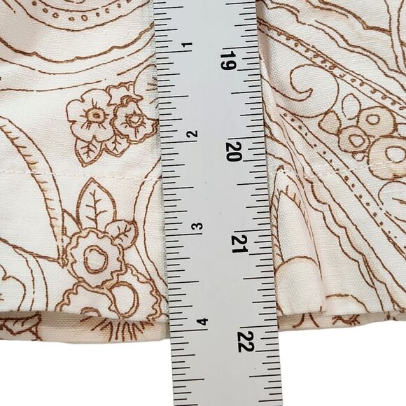 Eddie Bauer‎ Floral Skirt Cotton Linen Blend 12P A-Line Flare Hem Cream Brown - Picture 13 of 15